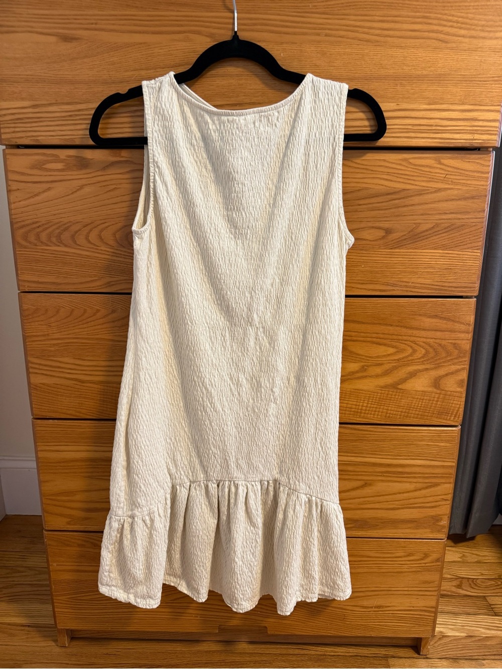 ASOS Cream Sleeveless Ruffle-Hem Mini Dress - Picture 3 of 4